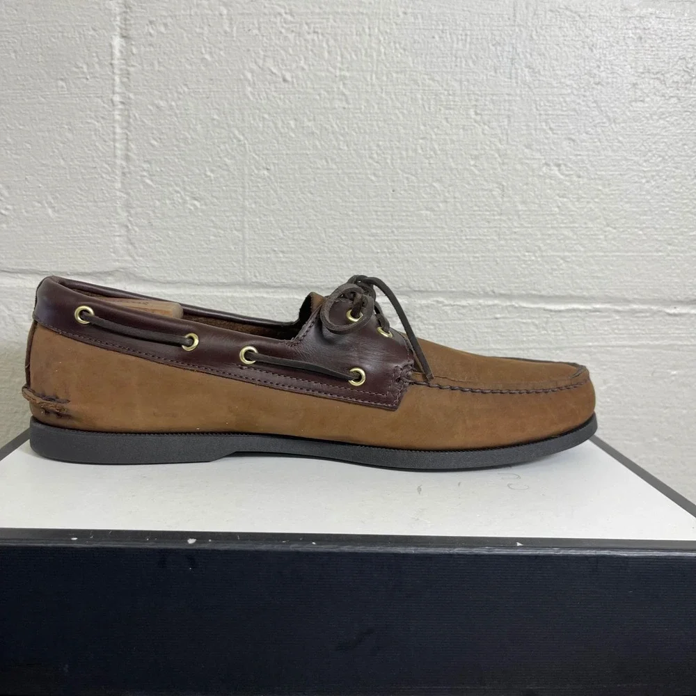 Sperry Top-Sider 0195412 Boat Shoe 2 Eye Brown‎ Leather Slip On Men's 15 Wide